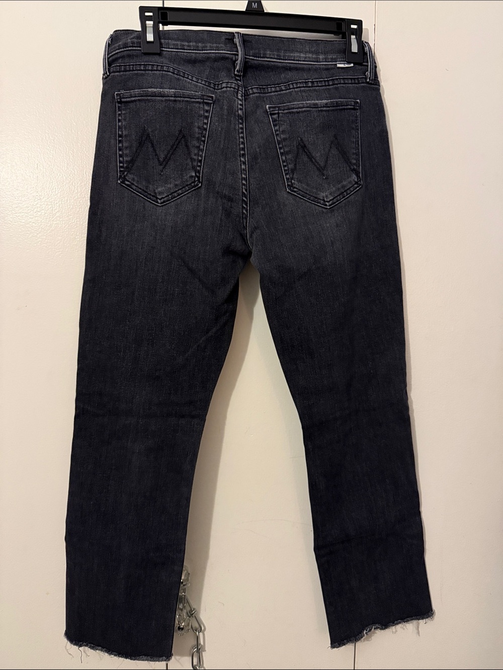 Mother Black Straight-Leg Jeans
